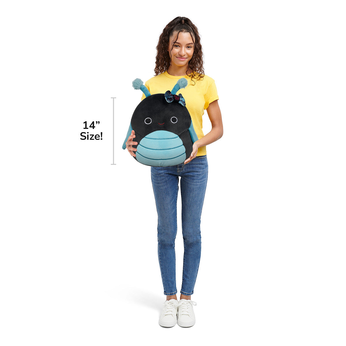 Squishmallows - Squishmallows 14" Celie the Teal and Black Grasshopper with Bow | Jazwares