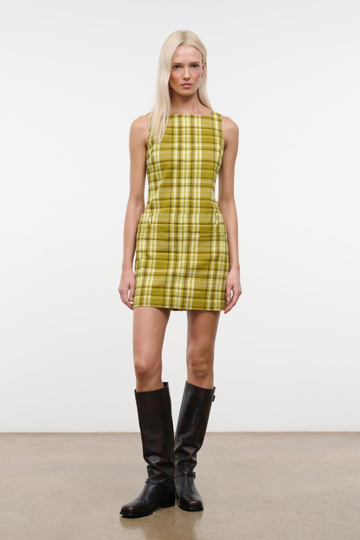 STAUD | Shea Dress Pepperoncini Plaid