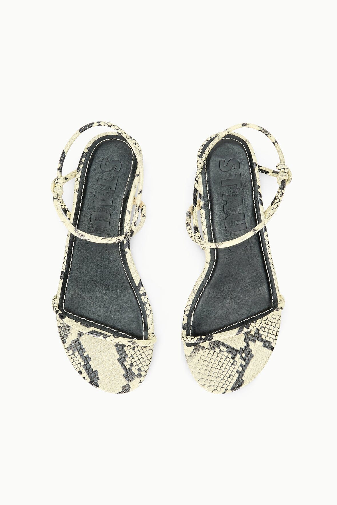 STAUD | Laurel Sandal White Snake