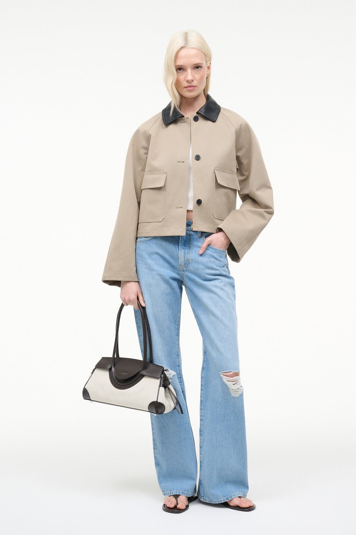 STAUD | Jonah Cropped Jacket Riverstone