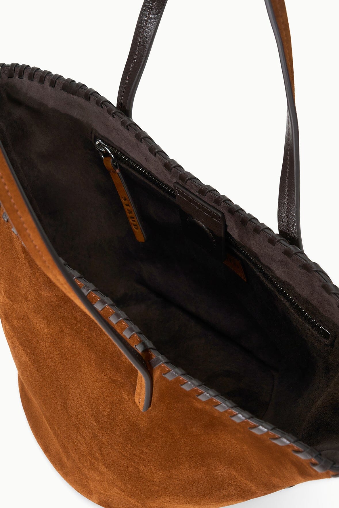 STAUD | Caro Bucket Bag Tabac Suede Espresso