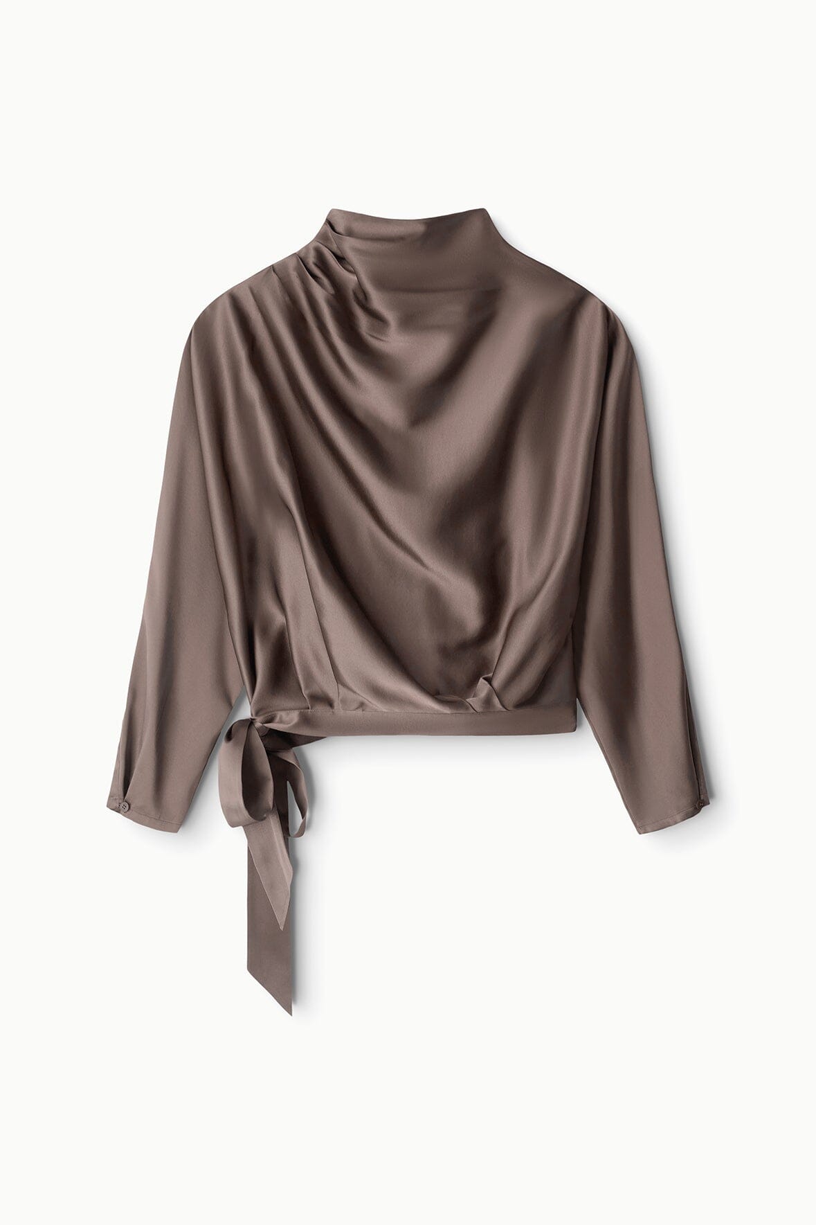 STAUD | Phoebe Silk Top Truffle