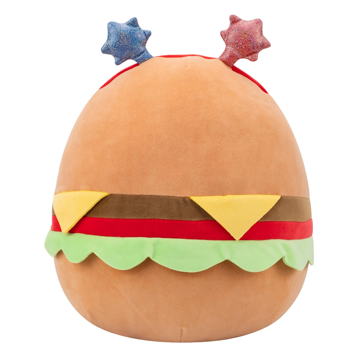 Squishmallows - Squishmallows 14" Carl the Cheeseburger with Red and Blue Star Headband | Jazwares