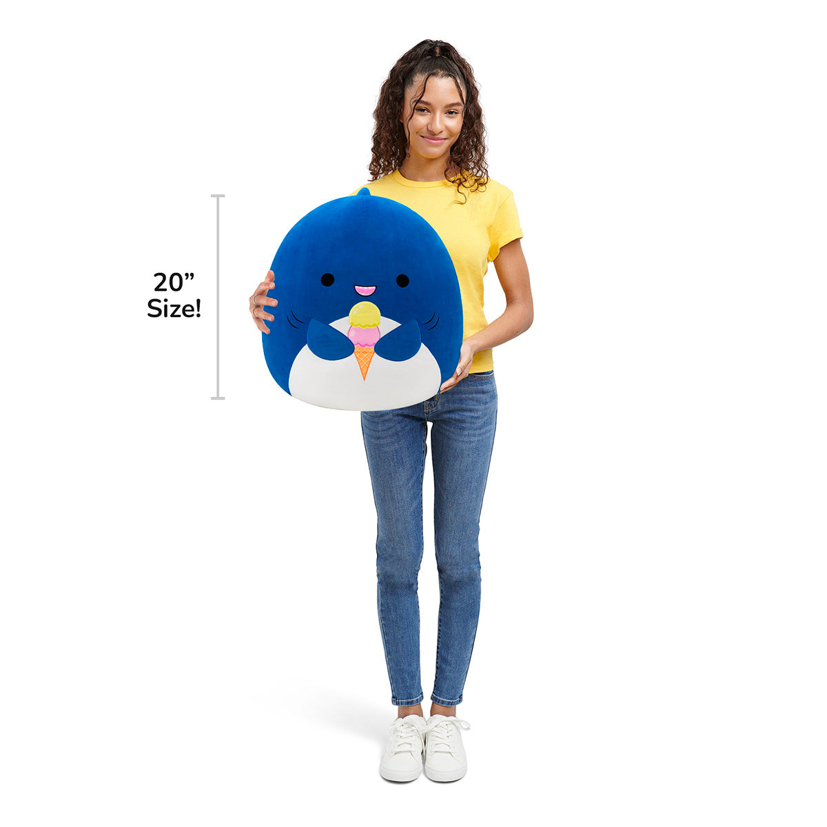 Squishmallows - Squishmallows 20" Mav the Blue Shark Holding Ice Cream | Jazwares