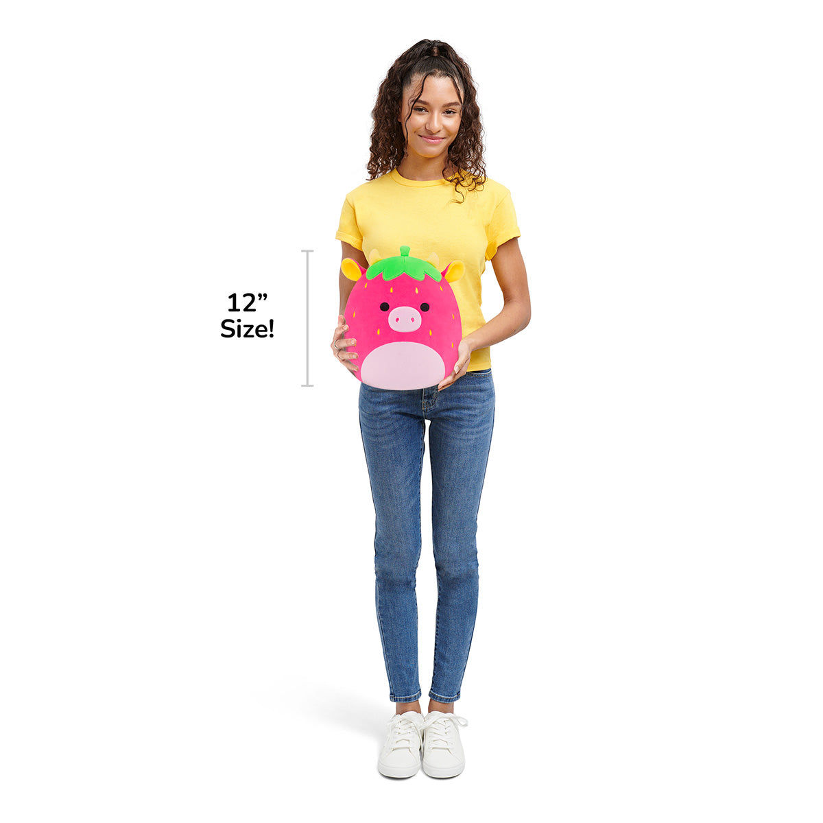 Squishmallows - Squishmallows 12" Cleary the Hot Pink Strawberry Cow | Jazwares