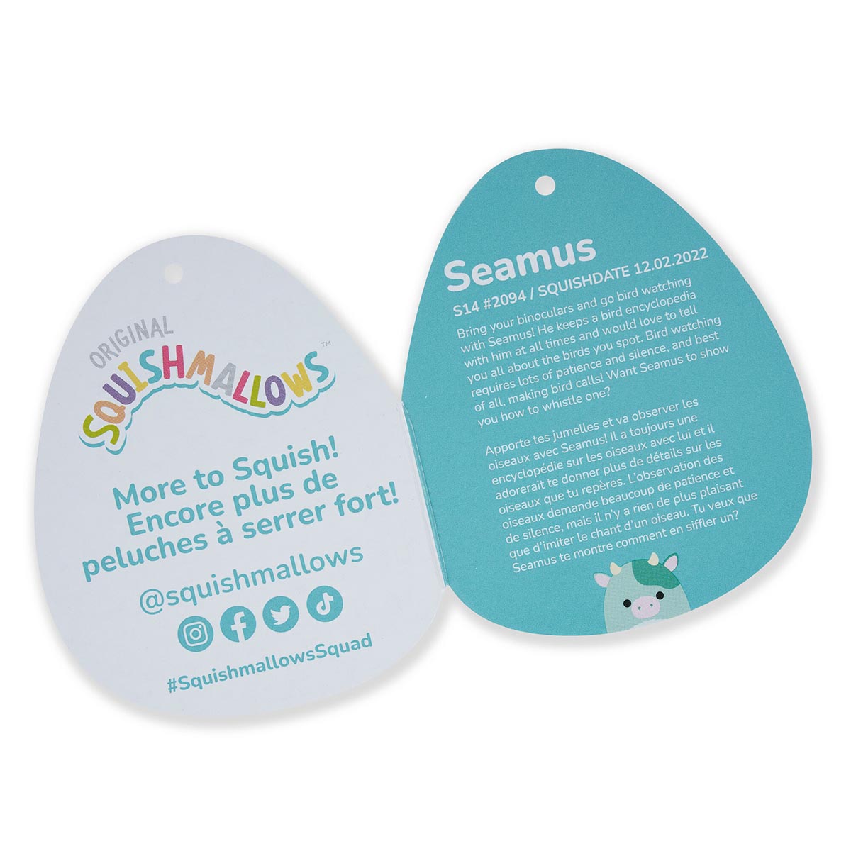 Squishmallows - Squishmallows 14" Seamus the Green Cow with Fuzzy Belly | Jazwares