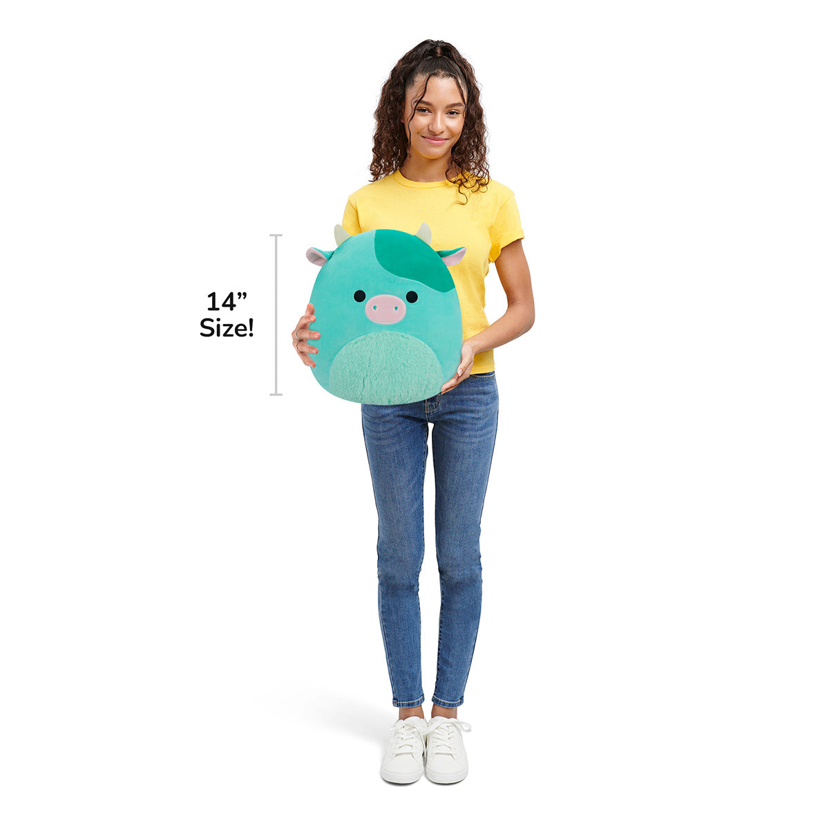 Squishmallows - Squishmallows 14" Seamus the Green Cow with Fuzzy Belly | Jazwares