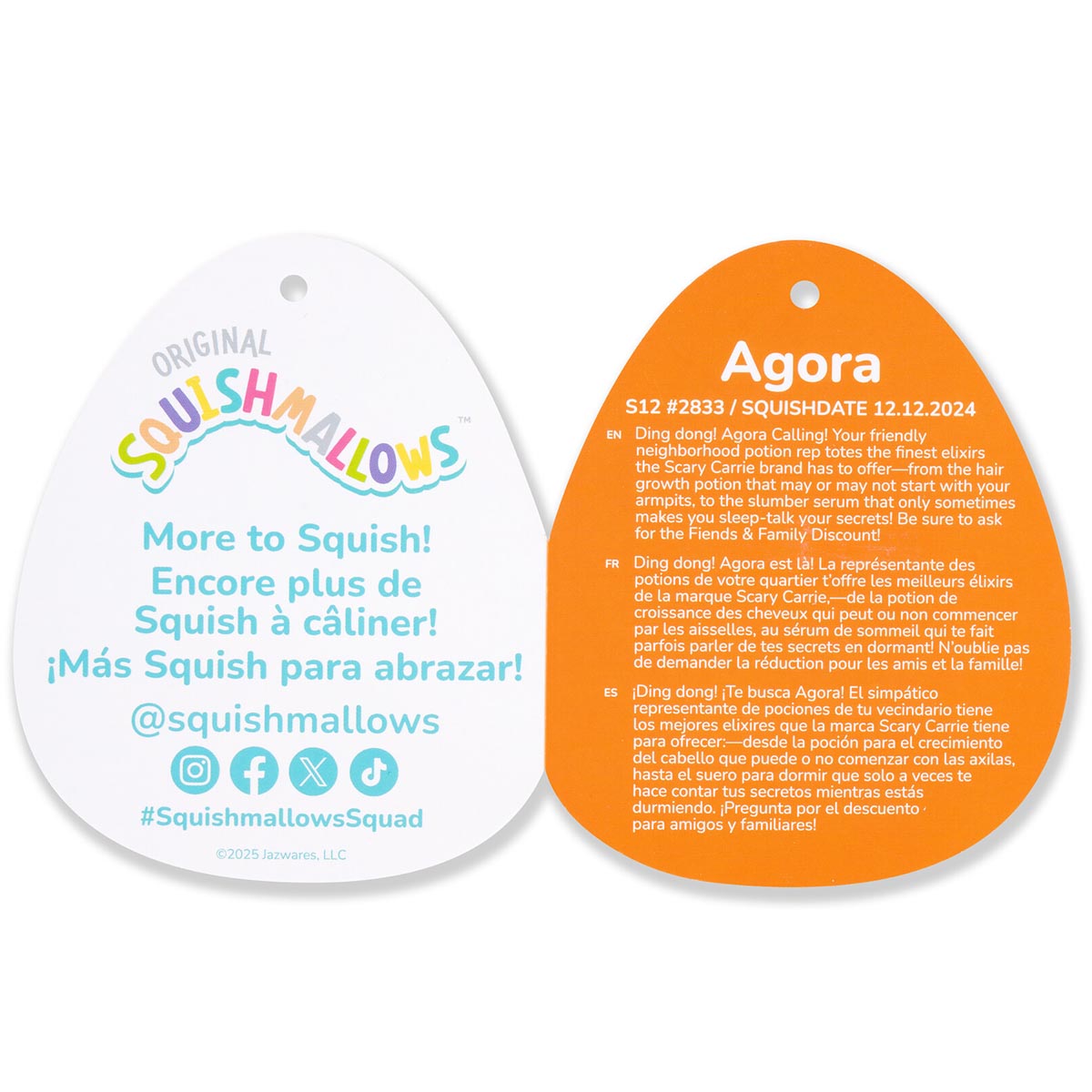 Squishmallows - Squishmallows 12" Agora the Witch With Grey Hair Holding Potion | Jazwares