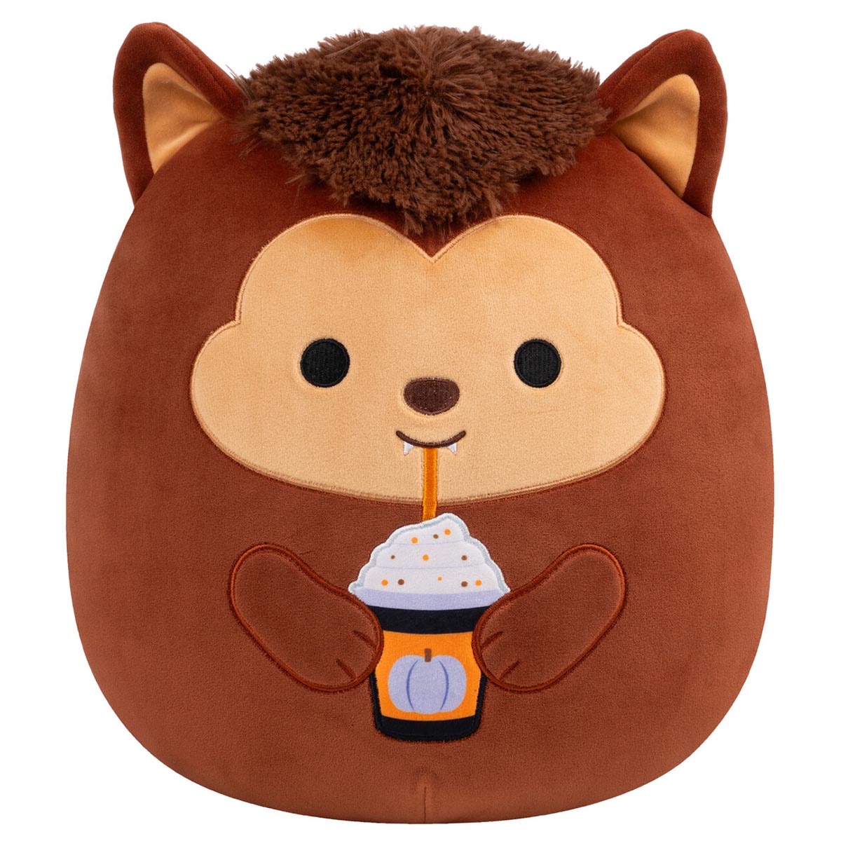 Squishmallows - Squishmallows 12" Wade the Brown Werewolf Holding Purple Frappe | Jazwares