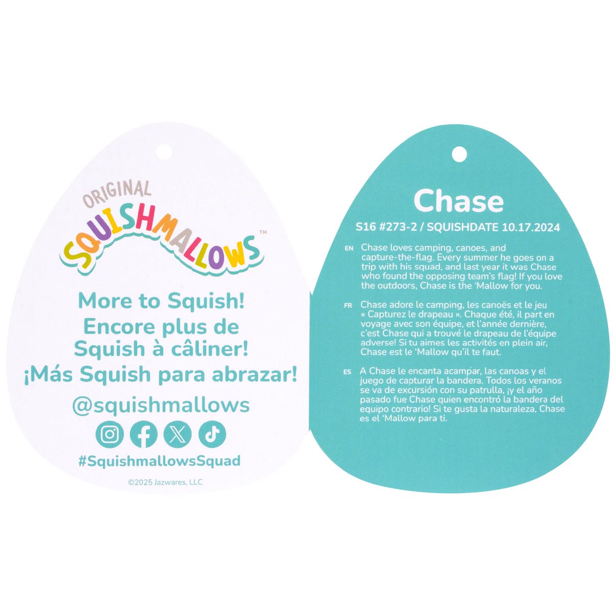 Squishmallows - Squishmallows 16" Chase the Green Tabby Cat | Jazwares