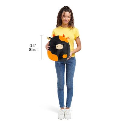 Squishmallows - Squishmallows 14" Jefferson the Black and Orange Cow | Jazwares