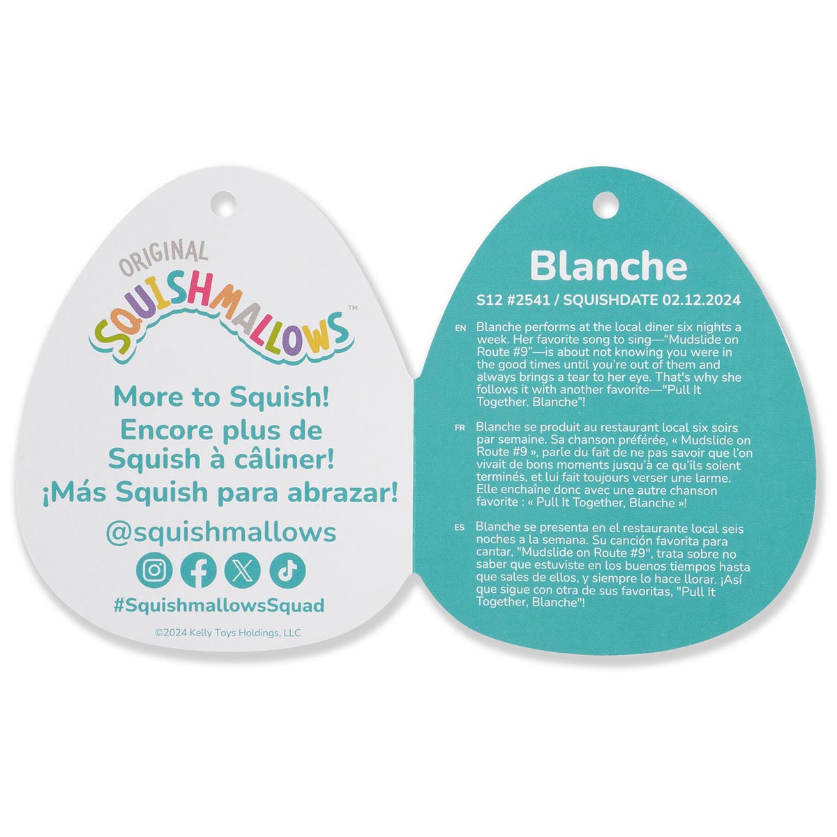 Squishmallows - Squishmallows 12" Blanche the Cream and Purple Possum | Jazwares