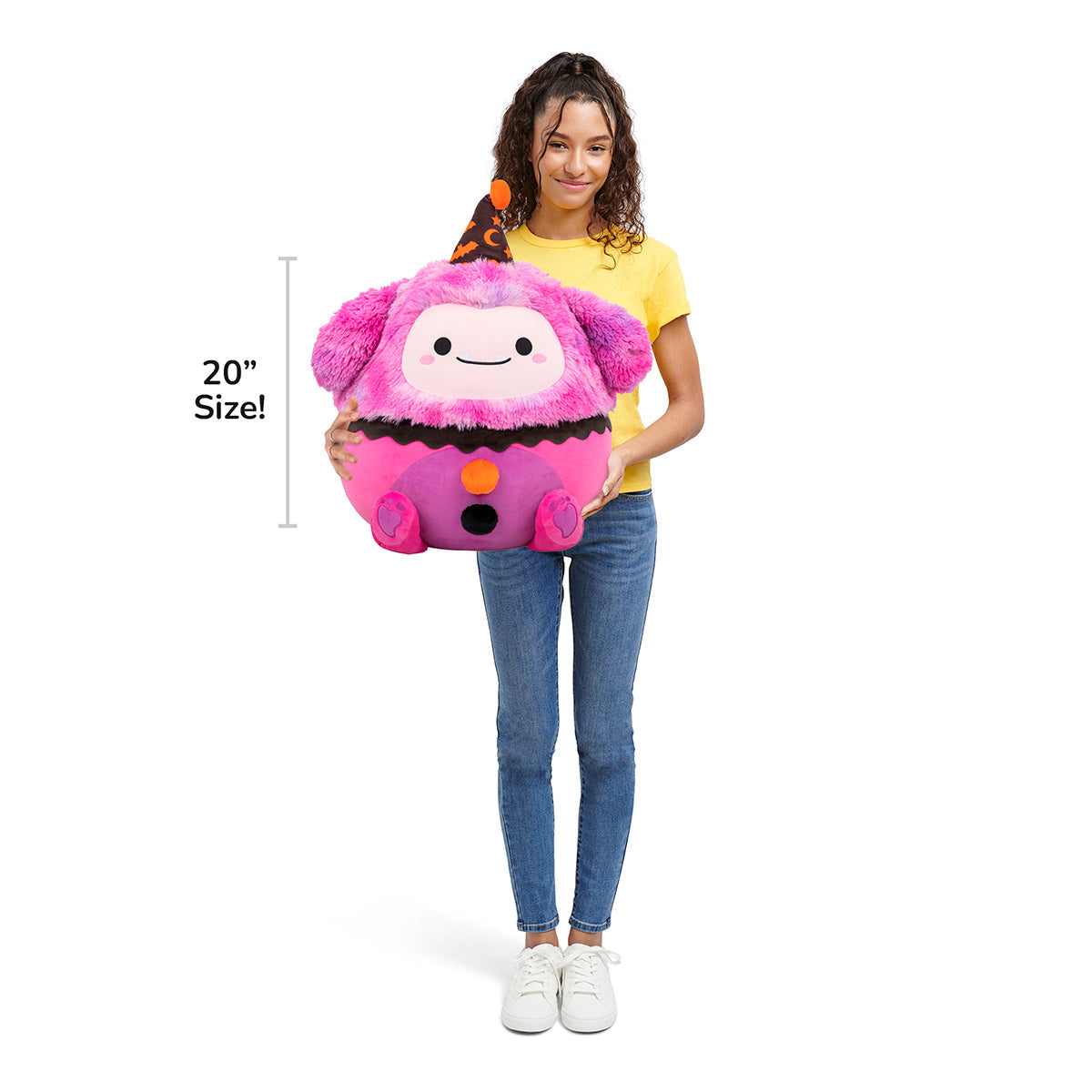 Squishmallows - Squishmallows 20" Woxie the Magenta Bigfoot in Clown Costume | Jazwares