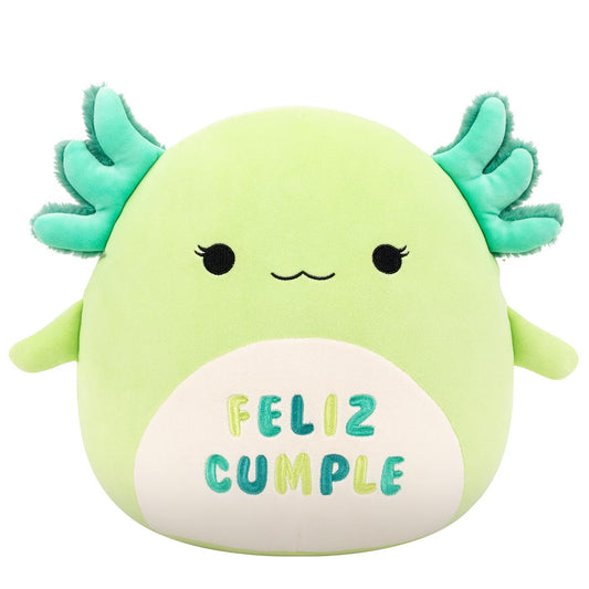 Squishmallows - Squishmallows 12" Mipsy the Green Axolotl with “Feliz Cumple” Embroidery | Jazwares