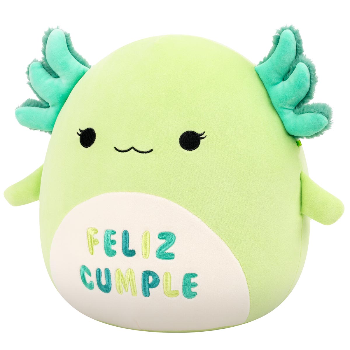 Squishmallows - Squishmallows 12" Mipsy the Green Axolotl with “Feliz Cumple” Embroidery | Jazwares
