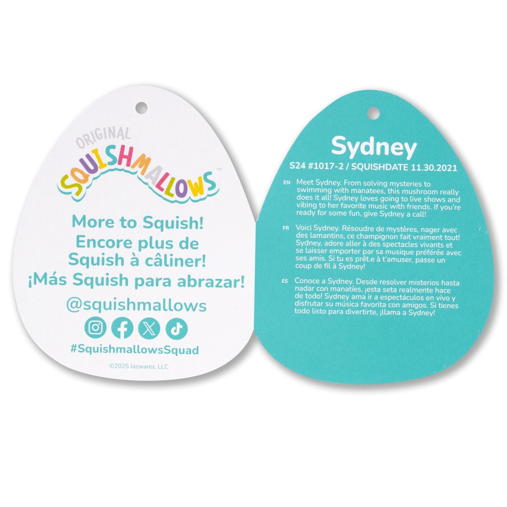 Squishmallows - Squishmallows 24" Sydney the Teal Spotted Mushroom | Jazwares