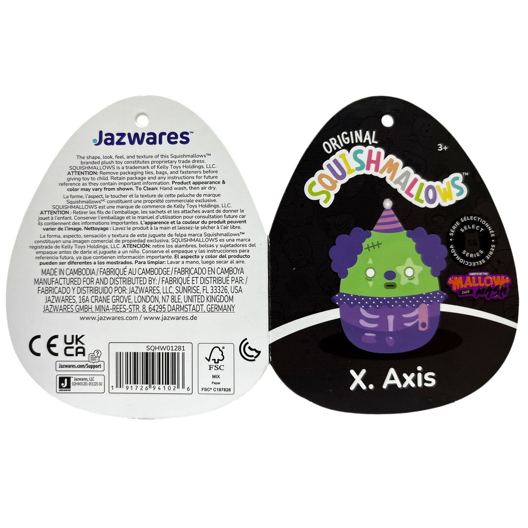 Squishmallows - Squishmallows 12" Select Series X. Axis the Zombie Clown | Jazwares
