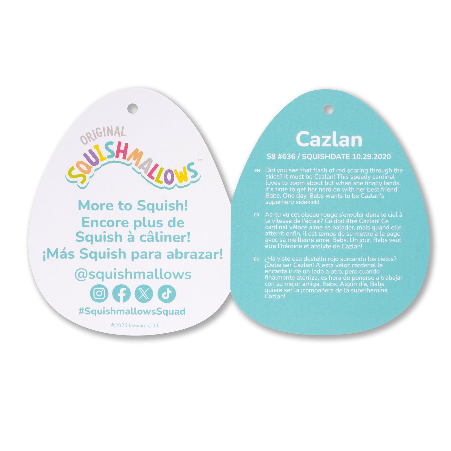Squishmallows - Squishmallows 8" Cazlan the Red Cardinal | Jazwares