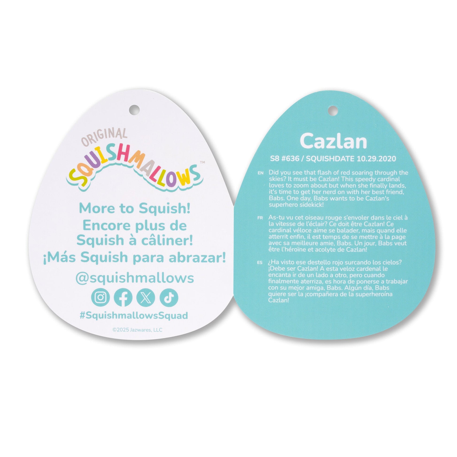 Squishmallows - Squishmallows 8" Cazlan the Red Cardinal | Jazwares