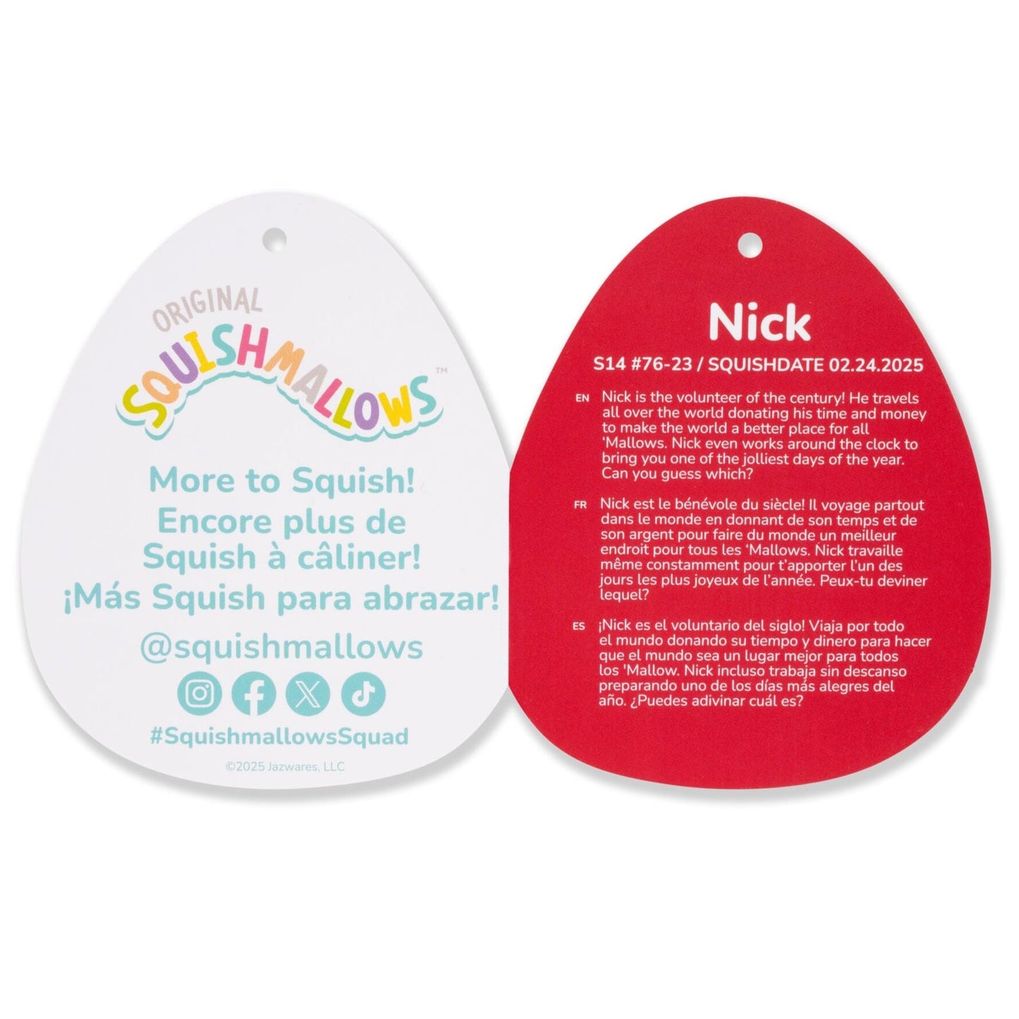 Squishmallows - Squishmallows 14" Nick the Santa Claus in Red Hawaiian Shirt | Jazwares
