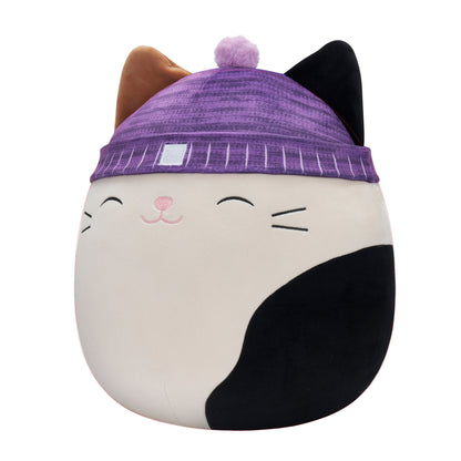 Squishmallows - Squishmallows 14" Cam Calico Cat with Purple Hat | Jazwares