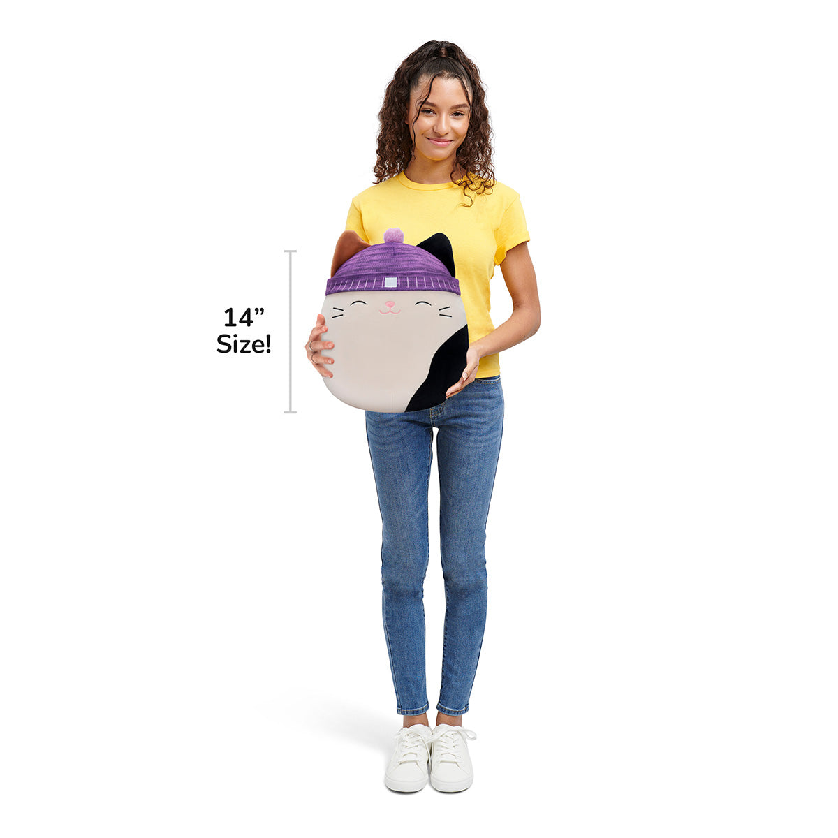 Squishmallows - Squishmallows 14" Cam Calico Cat with Purple Hat | Jazwares