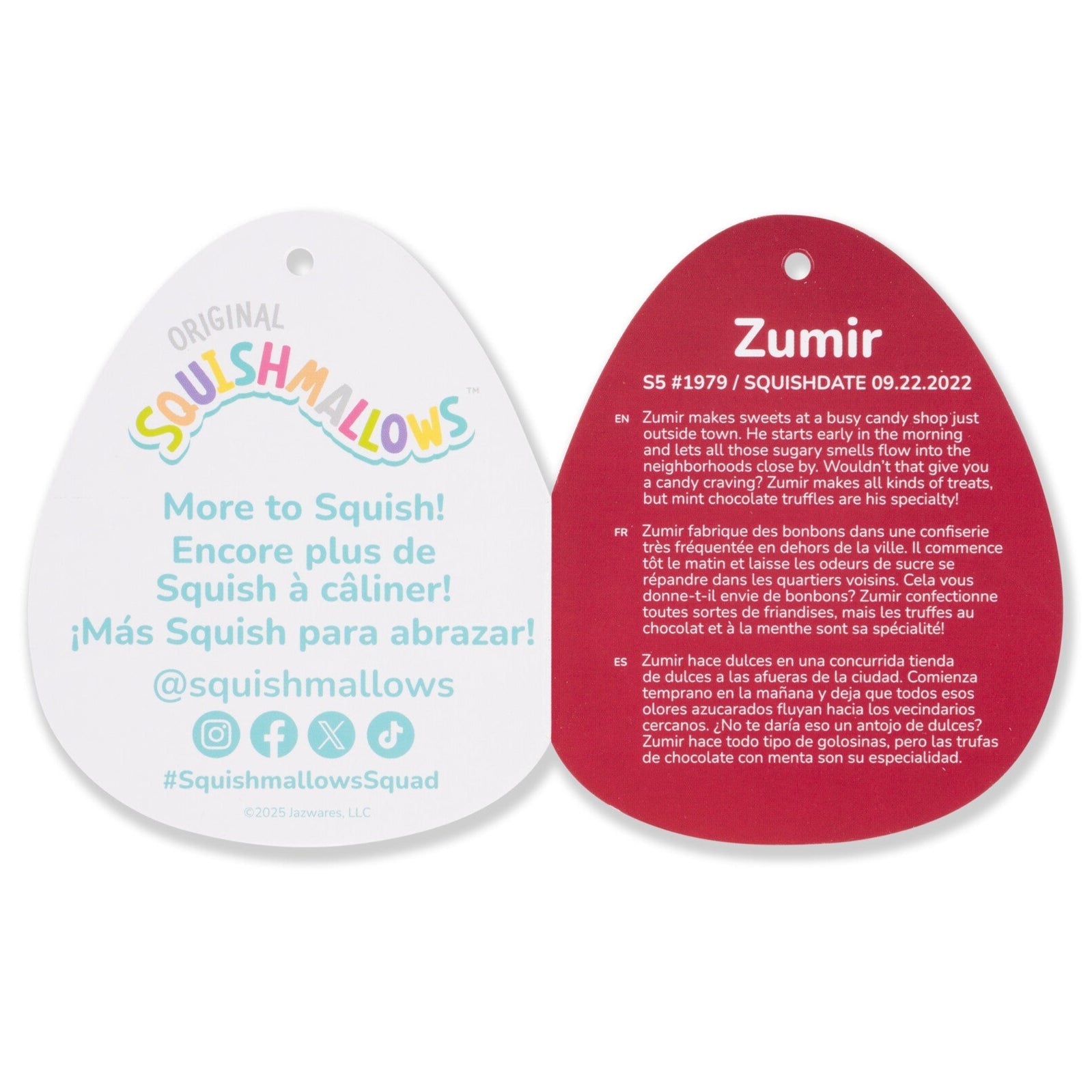 Squishmallows - Squishmallows 5" Zumir the Green Moose with Peppermint Swirl Belly | Jazwares