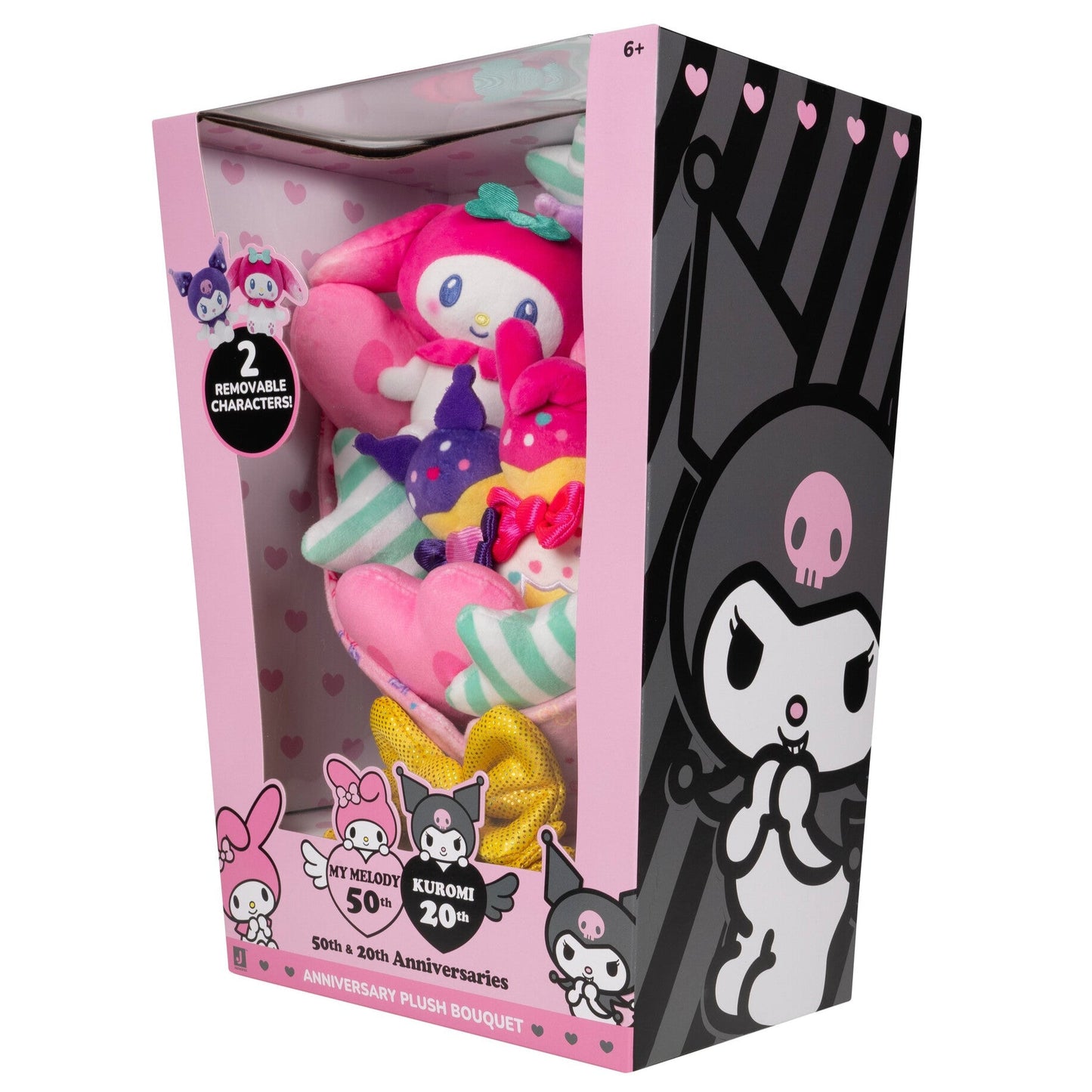 Squishmallows - Hello Kitty and Friends 12" My Melody and Kuromi Anniversary Plush Bouquet | Jazwares
