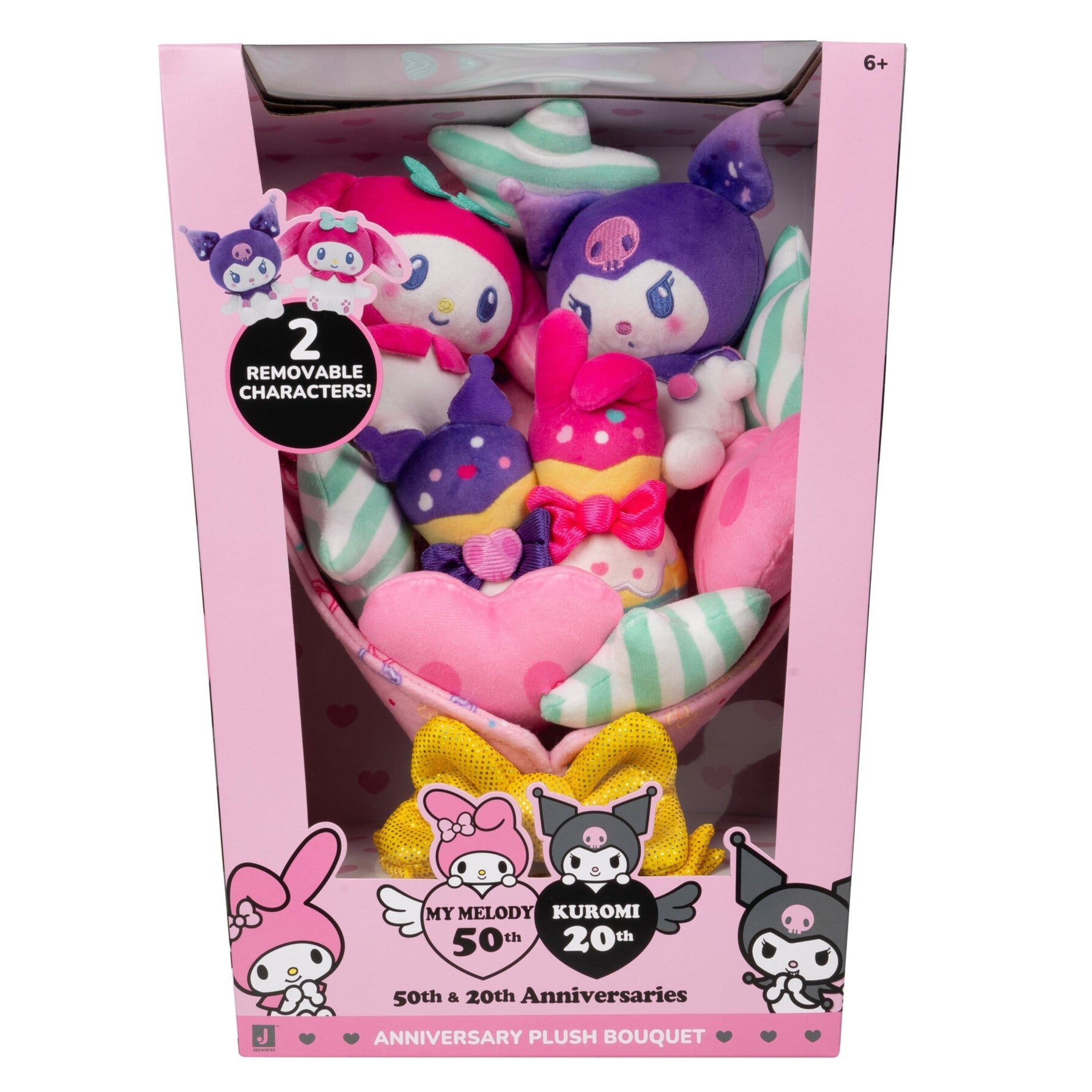 Squishmallows - Hello Kitty and Friends 12" My Melody and Kuromi Anniversary Plush Bouquet | Jazwares