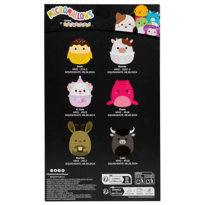 Squishmallows - Micromallows Select Series 6-Pack - Ronnie, Junie, X. Axis, Ennis, Martha, Lake | Jazwares