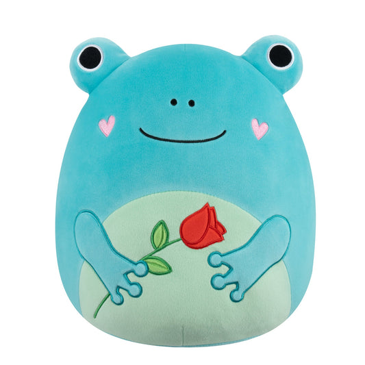 Squishmallows - Squishmallows 12" Ludwig the Teal Frog Holding Rose | Jazwares