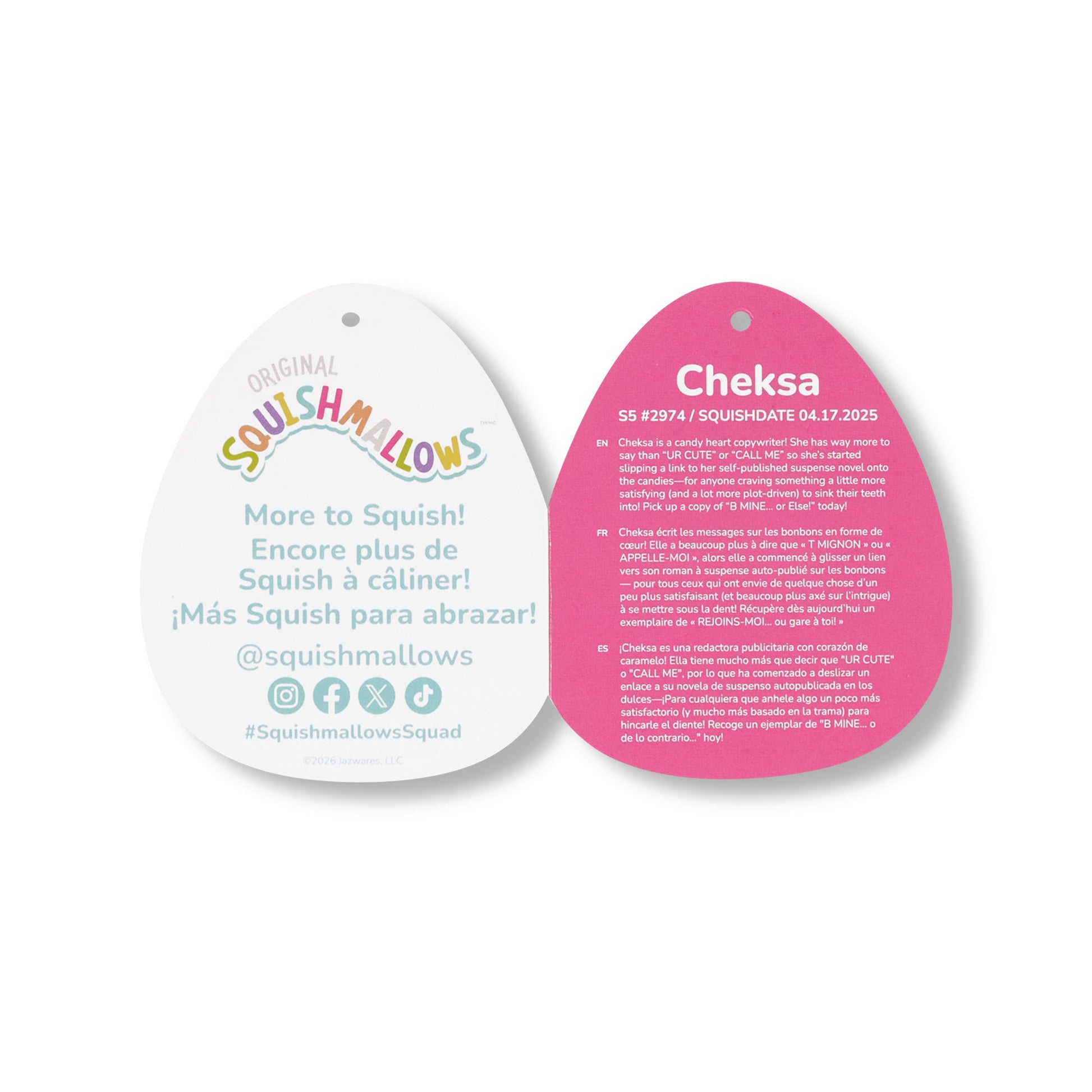 Squishmallows - Squishmallows 5" Cheksa the Purple Valentine's Day Drink | Jazwares