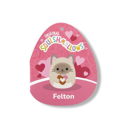 Squishmallows - Squishmallows 12" Felton the Siamese Cat Holding Heart Churro | Jazwares