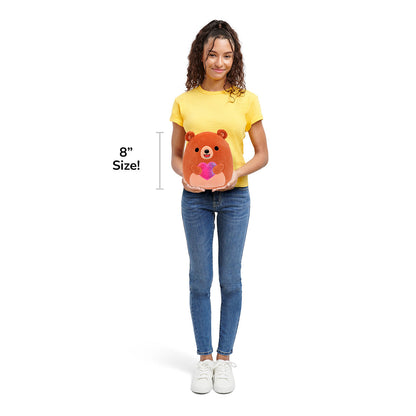 Squishmallows - Squishmallows 8" Stokely the Brown Kodiak Bear Holding a Heart | Jazwares