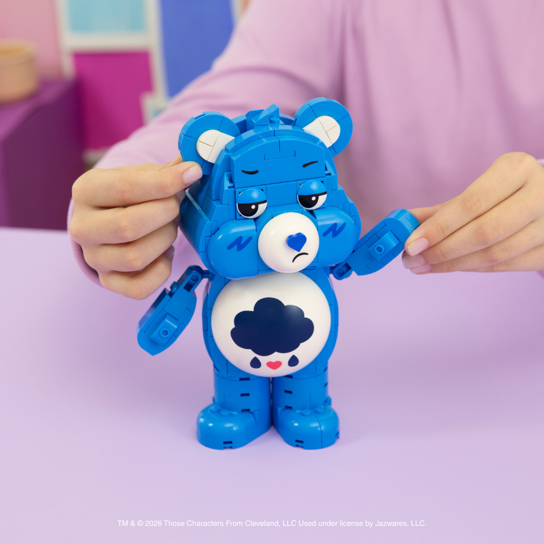 Squishmallows - Care Bears Grumpy Bear Building Set - 7-Inch Buildable Articulated Fig