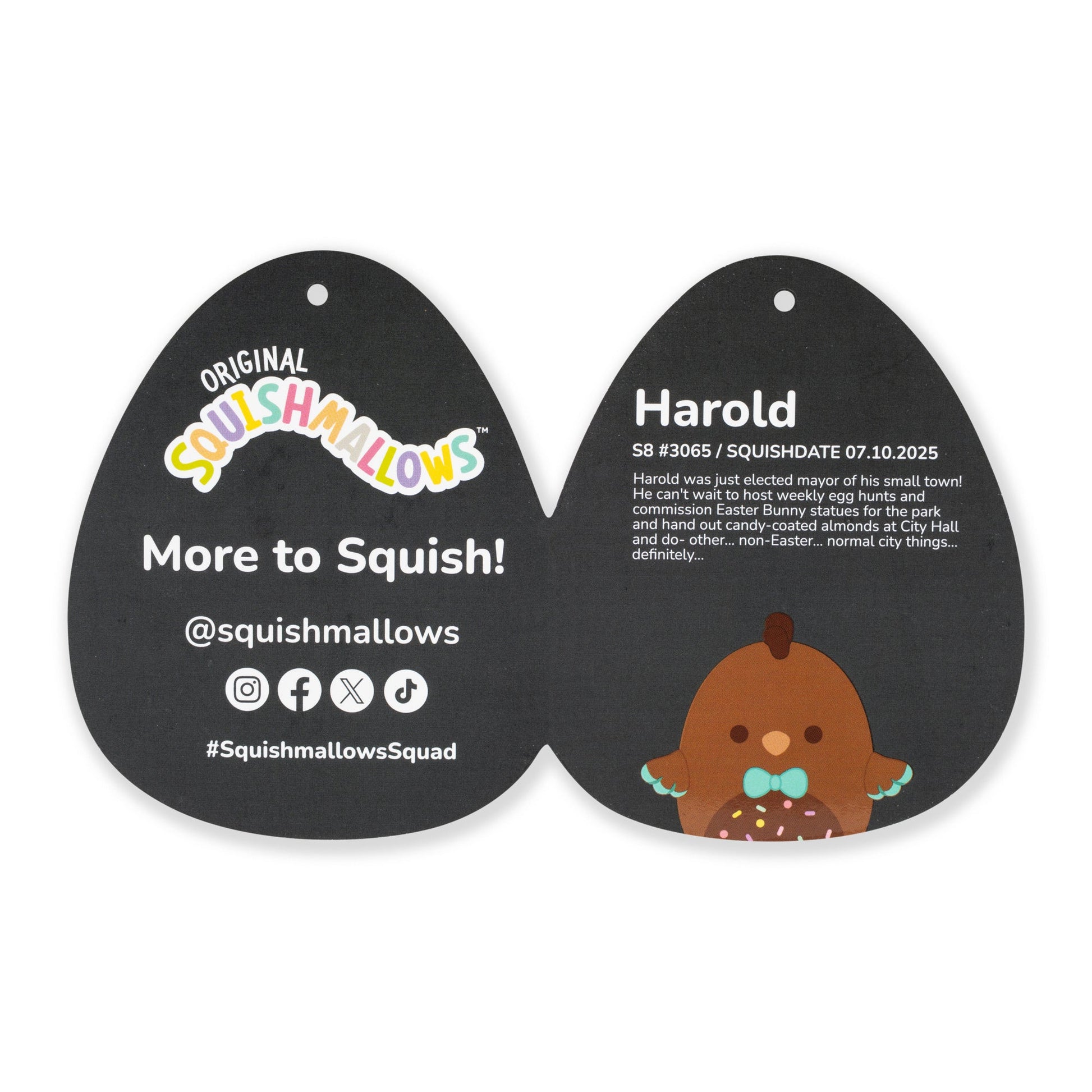 Squishmallows - Squishmallows 8" Harold the Chocolate Chick with Bowtie | Jazwares