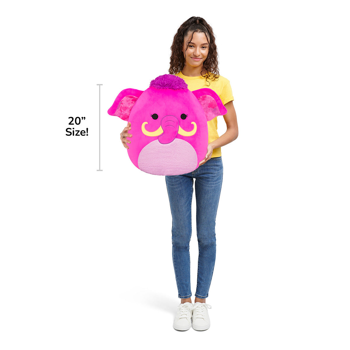 Squishmallows - 20-Inch Vivi the Bright Hot Pink Woolly Mammoth