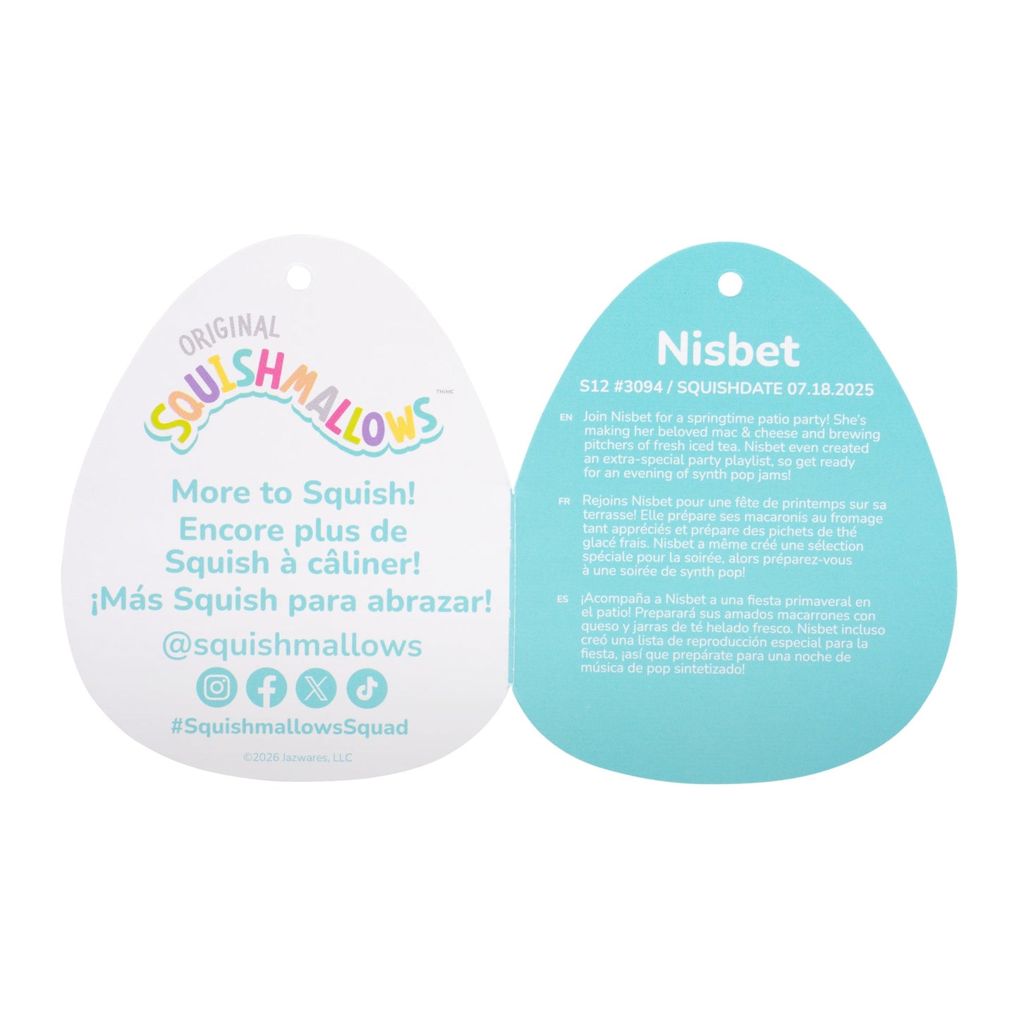 Squishmallows - Squishmallows 12" Nisbet the Blue Tie Dye Pig | Jazwares