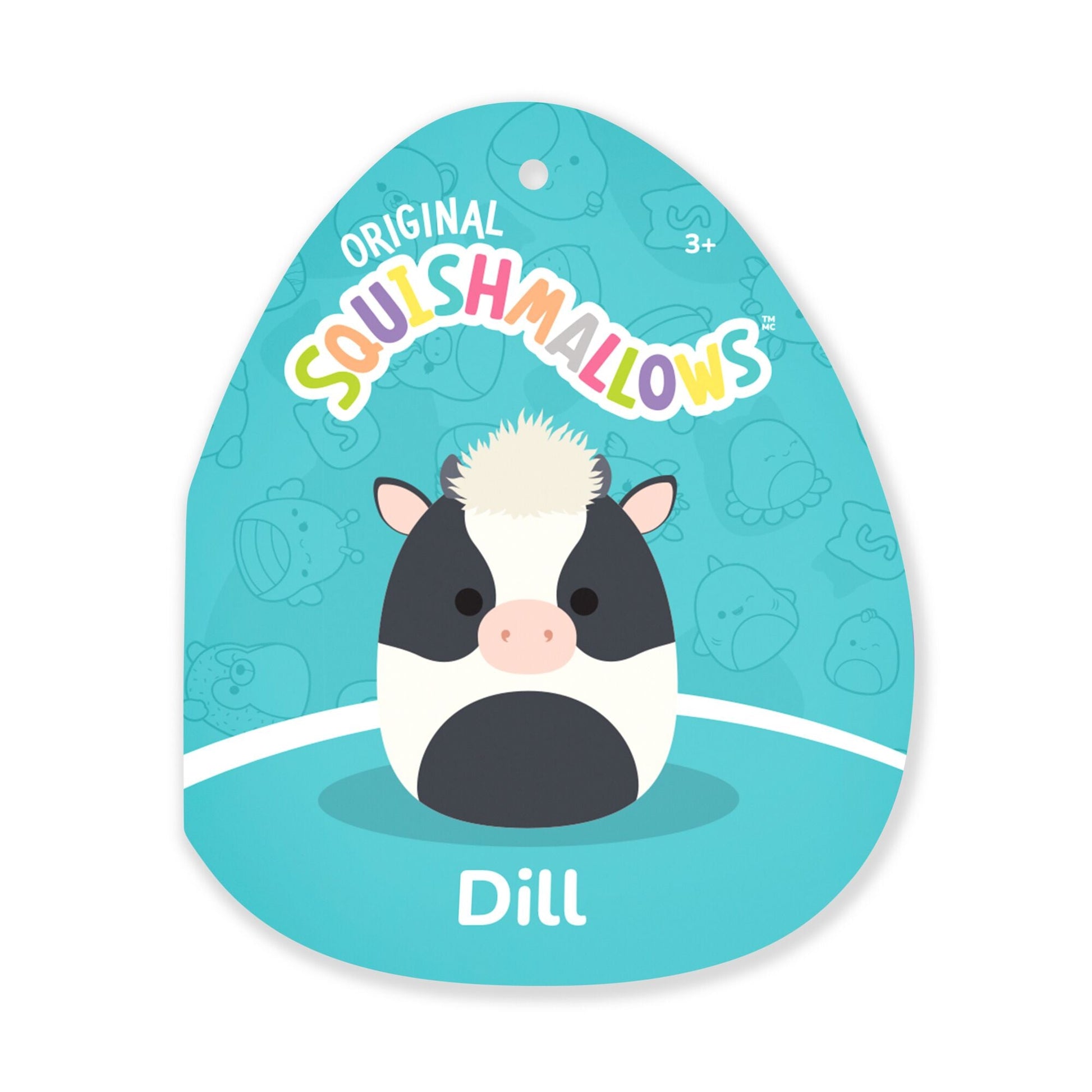 Squishmallows - Squishmallows 8" Dill the Black and White Cow with Shaggy Hair | Jazwares