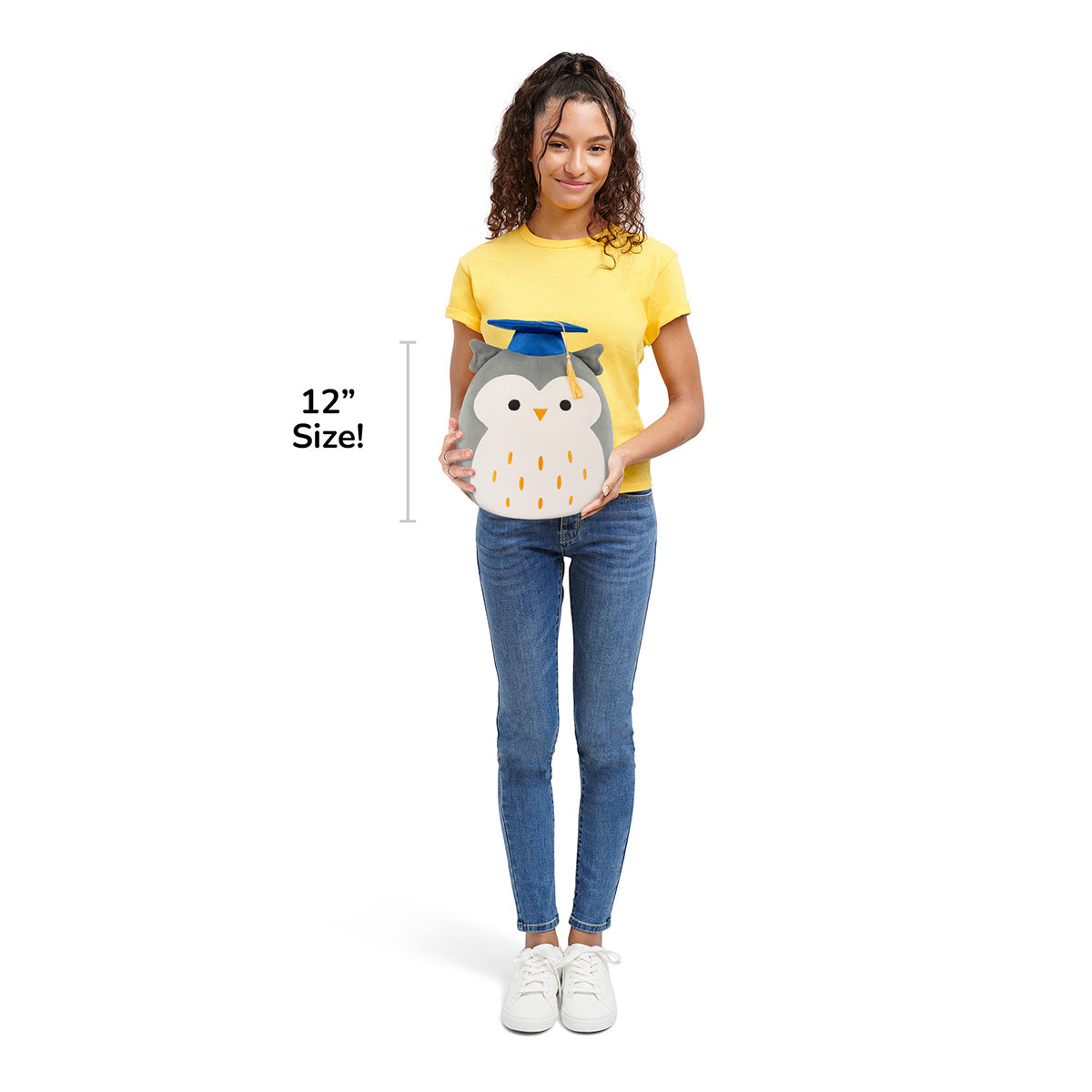 Squishmallows - Squishmallows 12" Hoot the Grey Owl with Blue Graduation Cap | Jazwares