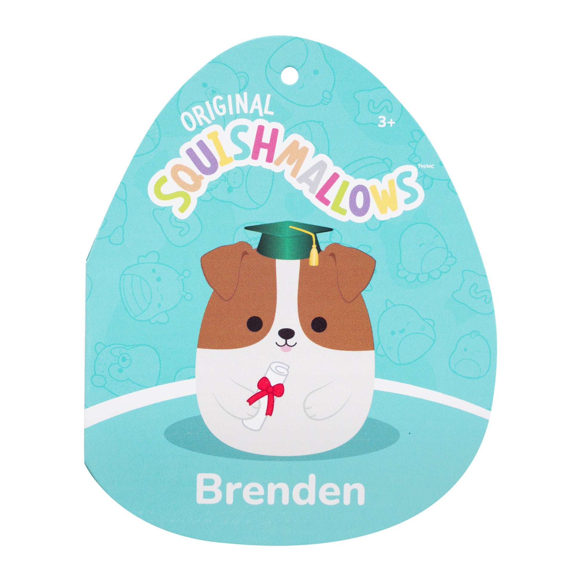 Squishmallows - Squishmallows 12" Brenden the Jack Russell Terrier with Green Graduation | Jazwares
