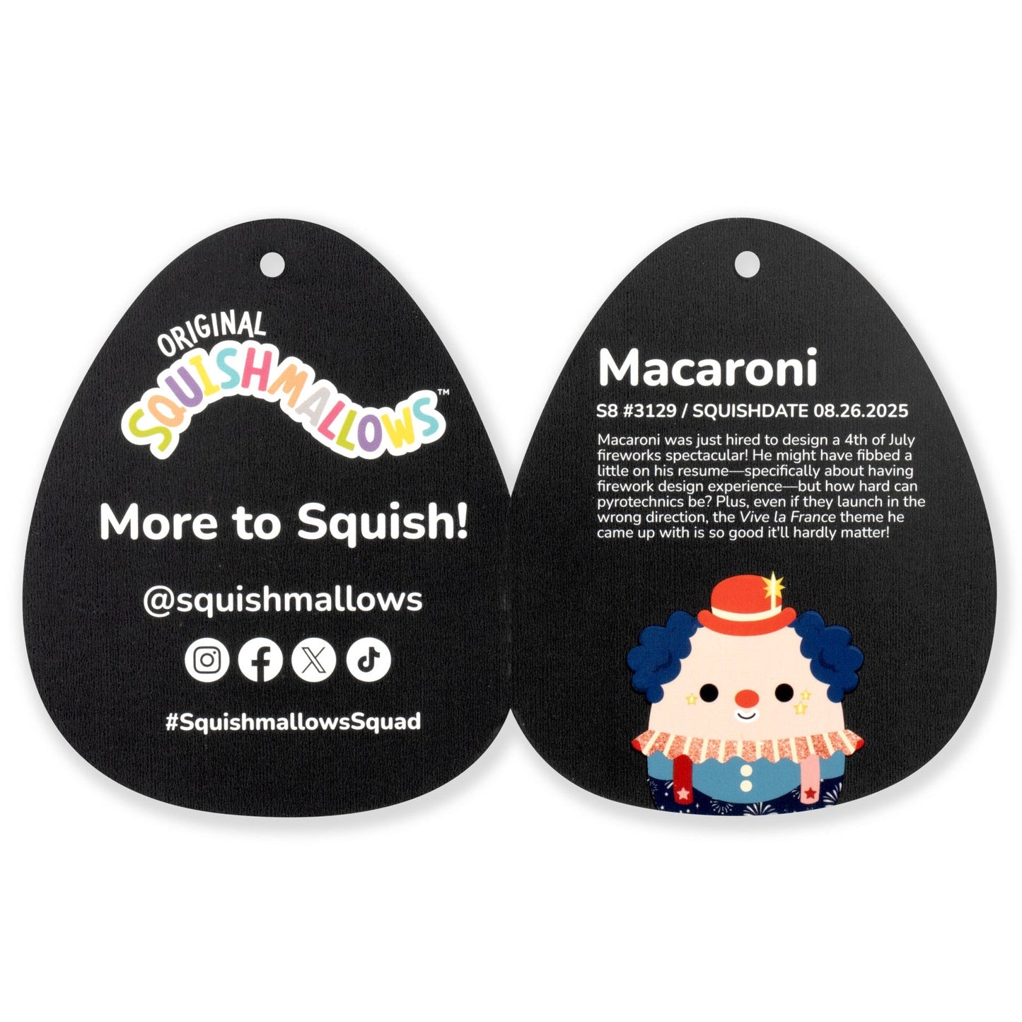 Squishmallows - Squishmallows 8" Select Series Macaroni the Firework Clown | Jazwares