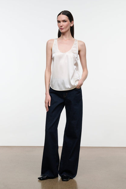 STAUD | Yves Silk Tank Ivory