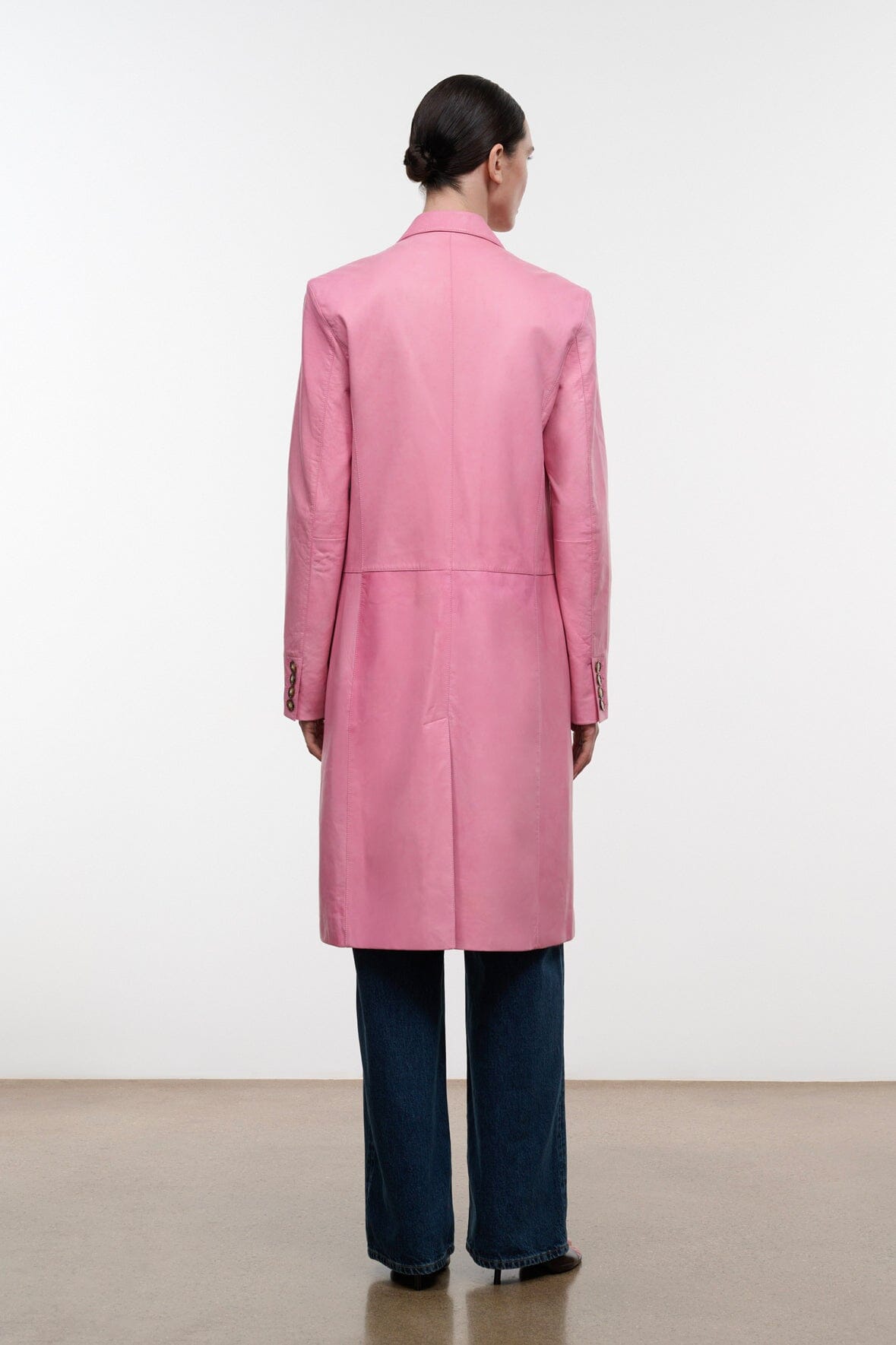 STAUD | Wyatt Leather Coat Wild Rose
