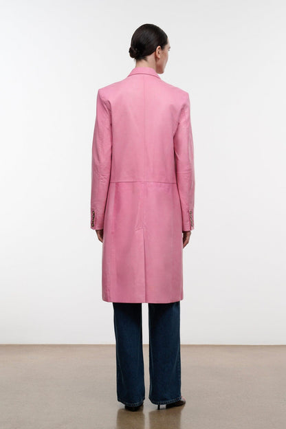 STAUD | Wyatt Leather Coat Wild Rose