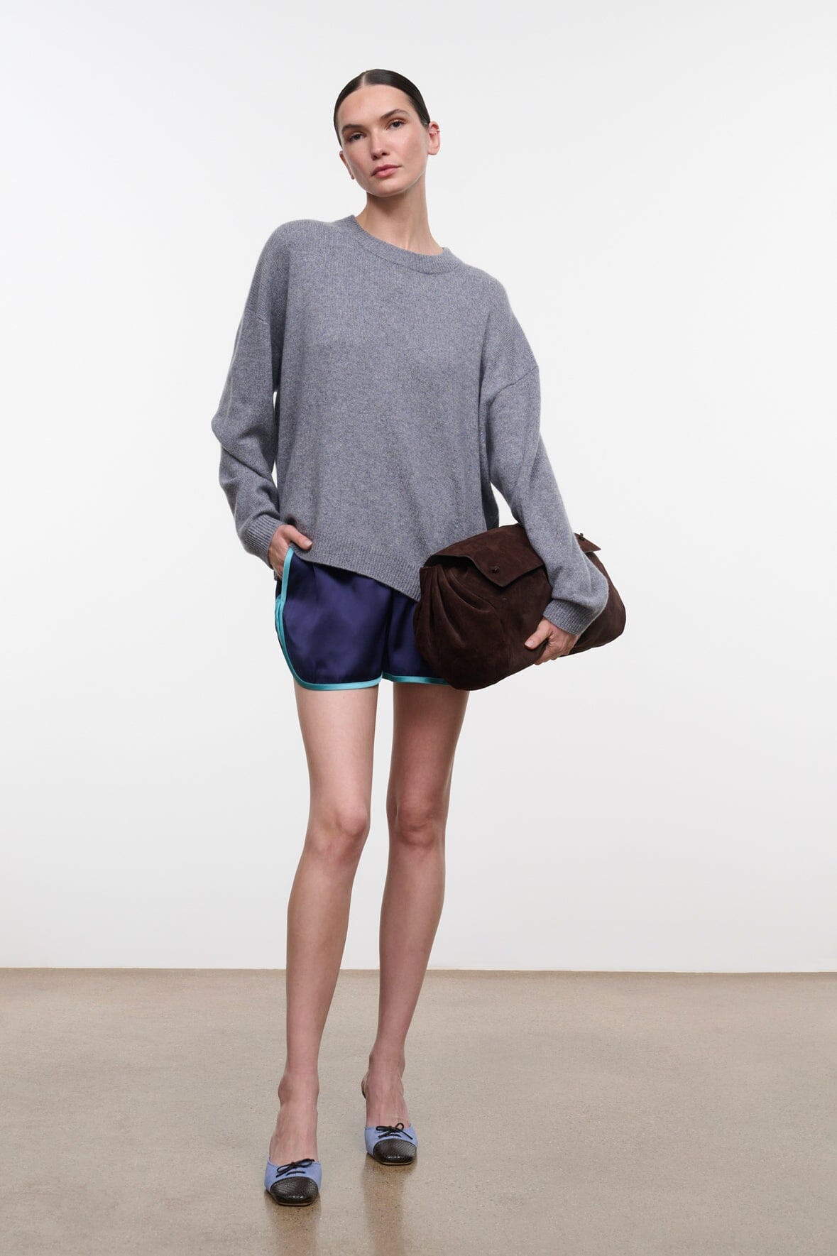STAUD | Serrano Cashmere Relaxed Crew Ash