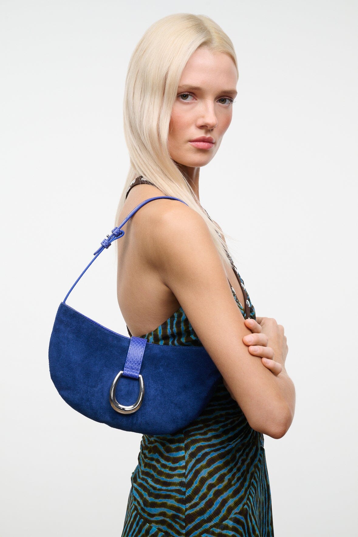 STAUD | Harlow Crescent Shoulder Bag Cobalt