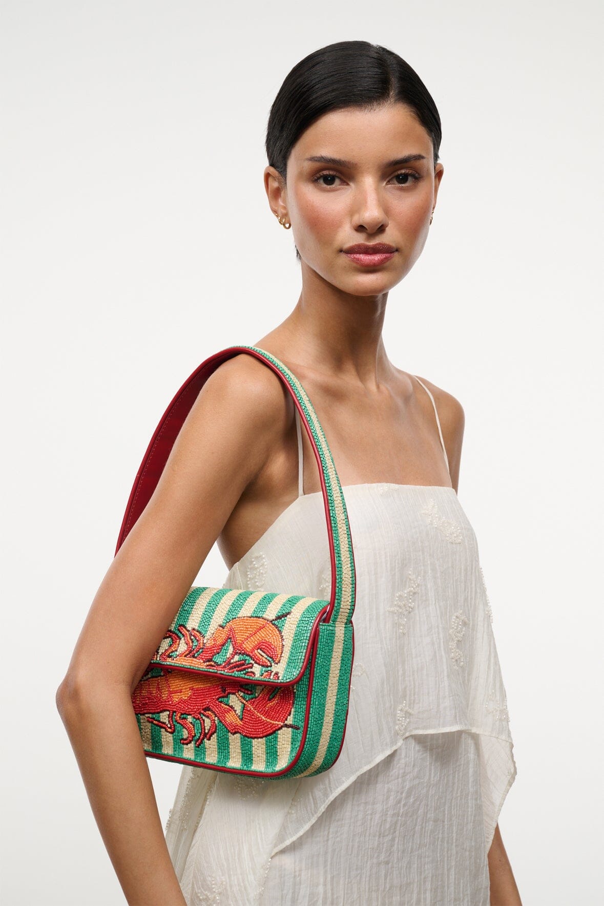 STAUD | Tommy Beaded Bag Summer Lobster