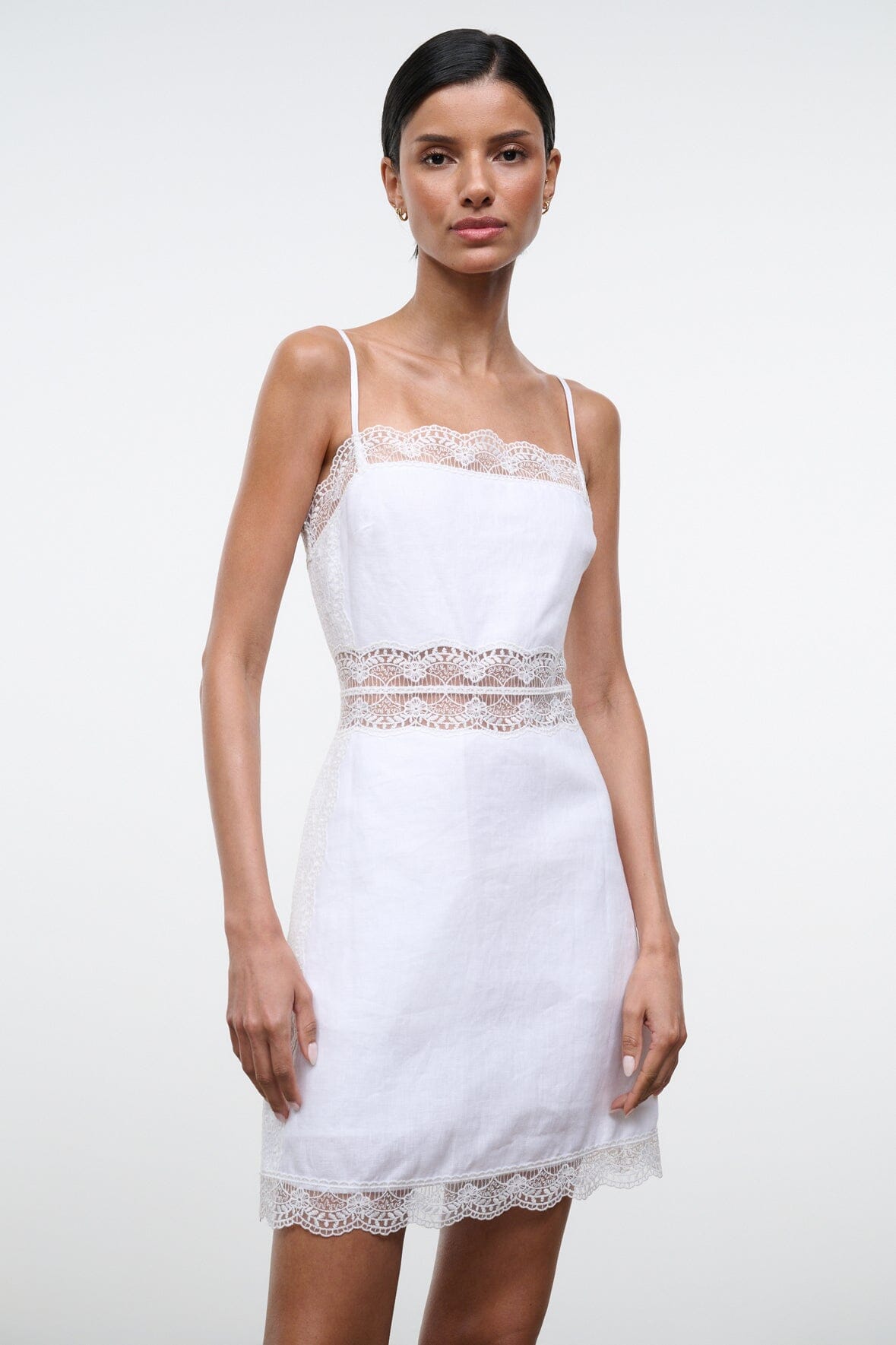 STAUD | Amalina Linen Mini Dress White