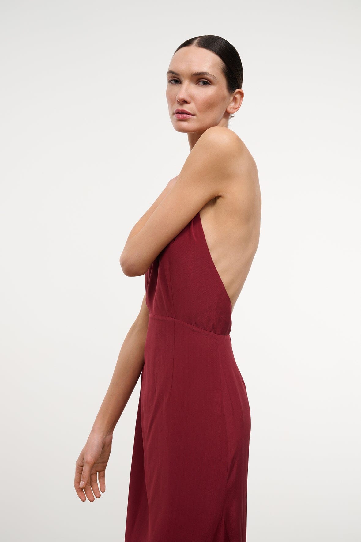 STAUD | Bianca Silk Dress Pinot